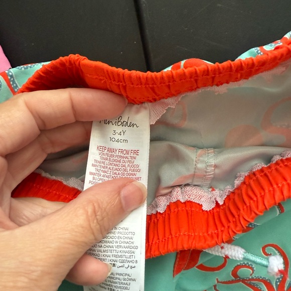 Lot Of 3 Mini Boden Swim Trunks Boys 3-4 Years Swim Suits Octopus Alligator - Picture 7 of 11